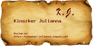Kinszker Julianna névjegykártya